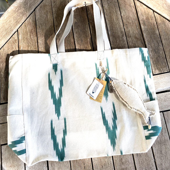 BOLSA DE PLAYA DE LENGUAS MALLORQUINAS ALFABIA VERDE