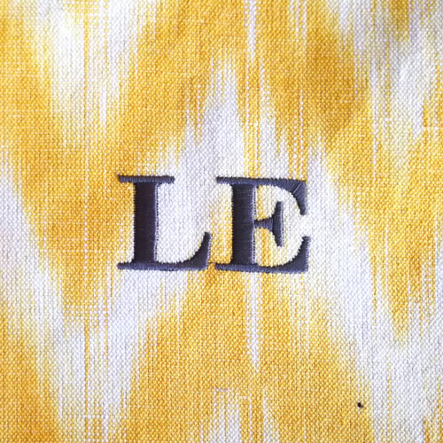 Yellow Mallorcan ikat beach bag