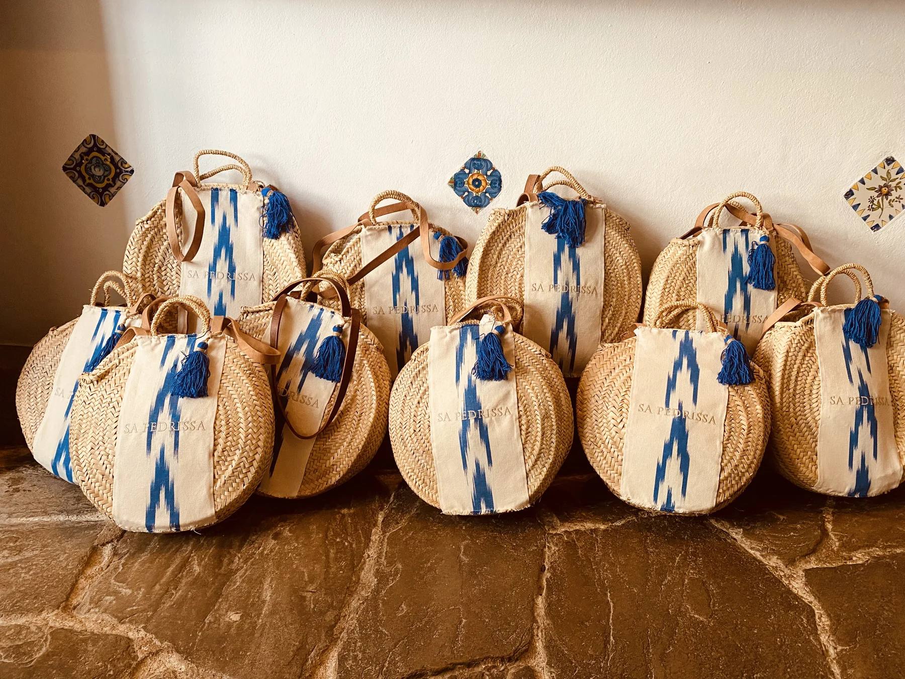 Collection of personalised baskets handcrafted for Sa Pedrissa