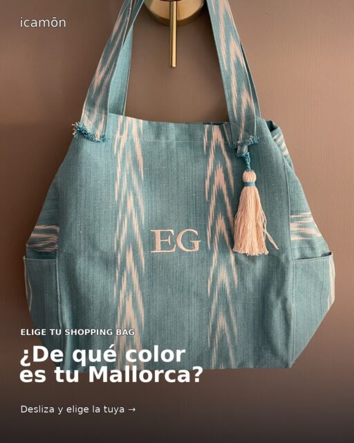 Shopping bag de telas de lenguas turquesa: ¿de qué color es tu Mallorca?