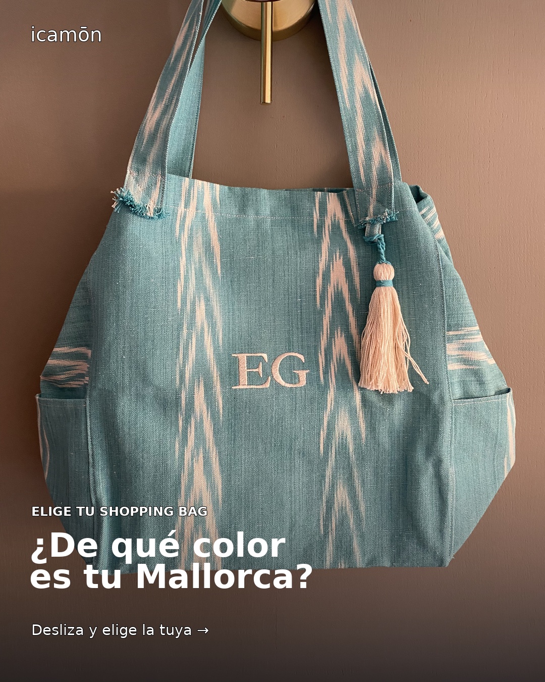 Shopping bag de telas de lenguas turquesa: ¿de qué color es tu Mallorca?